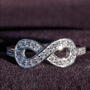 || S925 STERLING SILVER || NEW || INFINITY  DIAMOND RING
